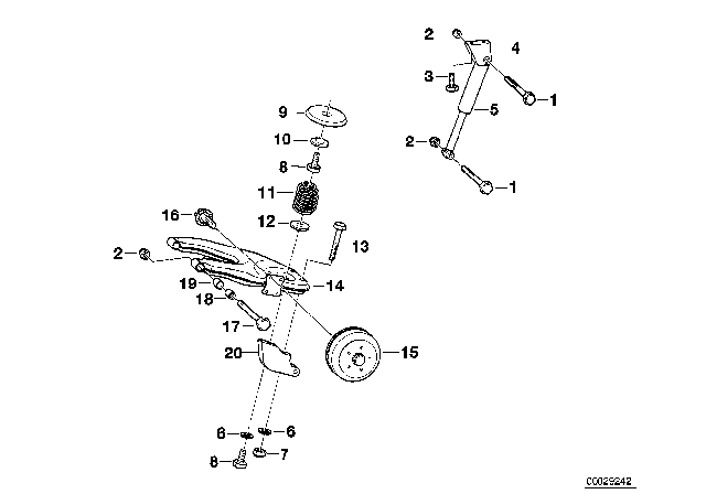 1994 BMW 525i Trailer, Individual Parts, Wheel Suspension Diagram