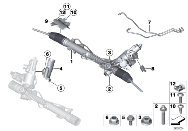 2011 BMW 128i Hydro Steering Box - Active Steering (AFS) Diagram
