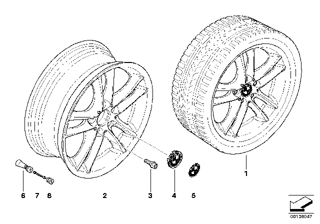 2012 BMW 135i BMW LA Wheel, Double Spoke Diagram 3
