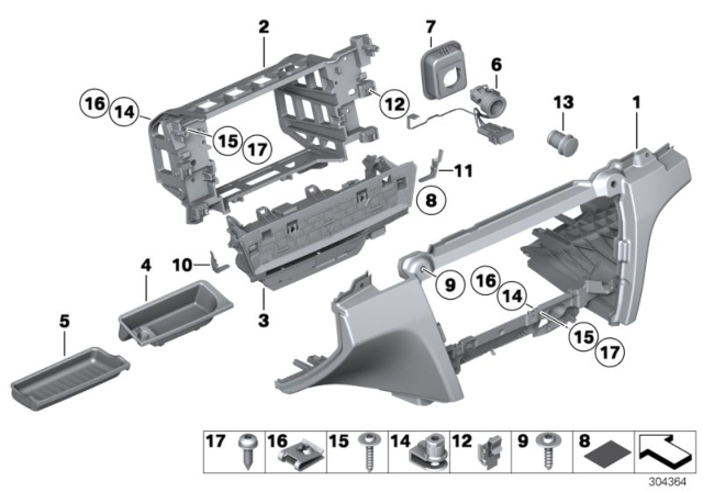 2012 BMW Alpina B7 Mounting Parts, Instrument Panel Diagram 1