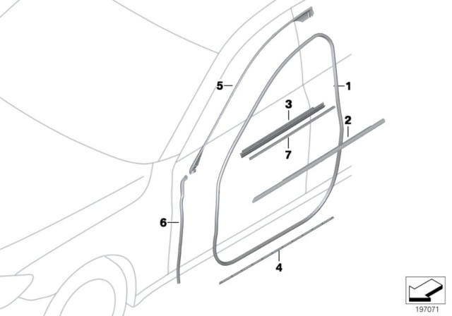 2015 BMW 750Li Trims And Seals, Door Diagram 2
