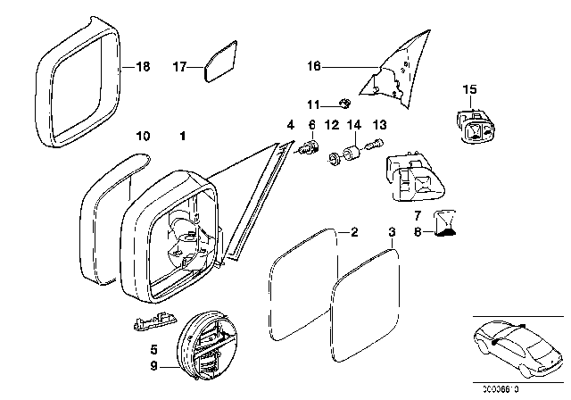 1992 BMW 318is Outside Mirror Diagram