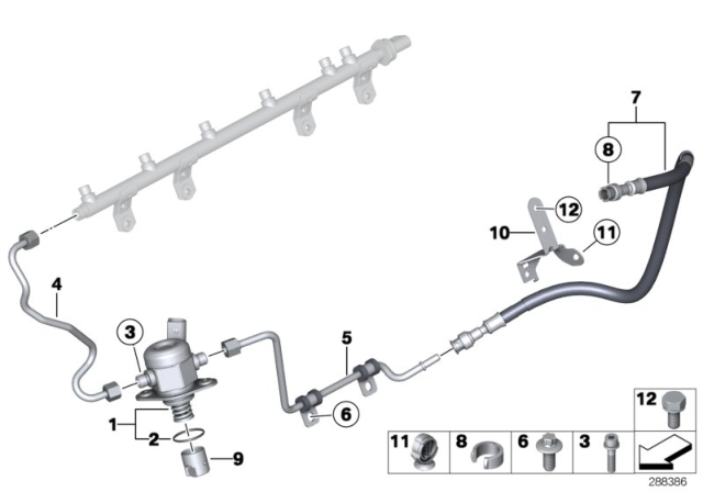 2011 BMW 135i High-Pressure Pump / Tubing Diagram 2
