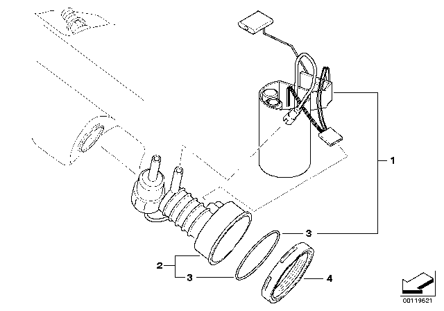 2005 BMW Z4 Fuel Pump Level Sensor Repair Kit Diagram for 16146768685