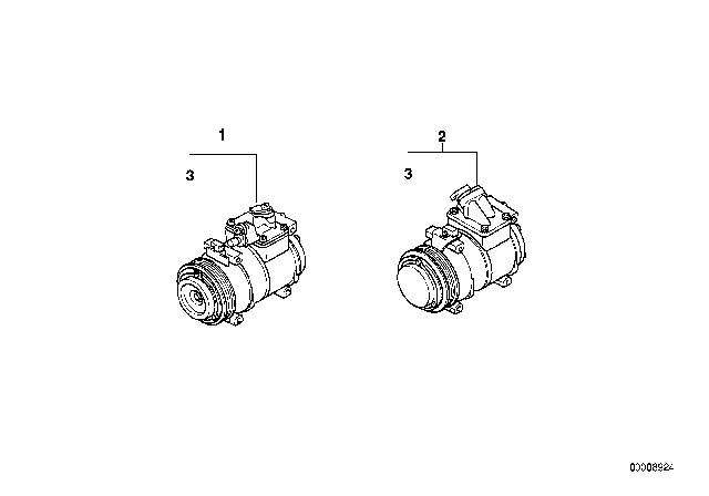 1998 BMW 750iL Magnetic Clutch Diagram for 64528391629