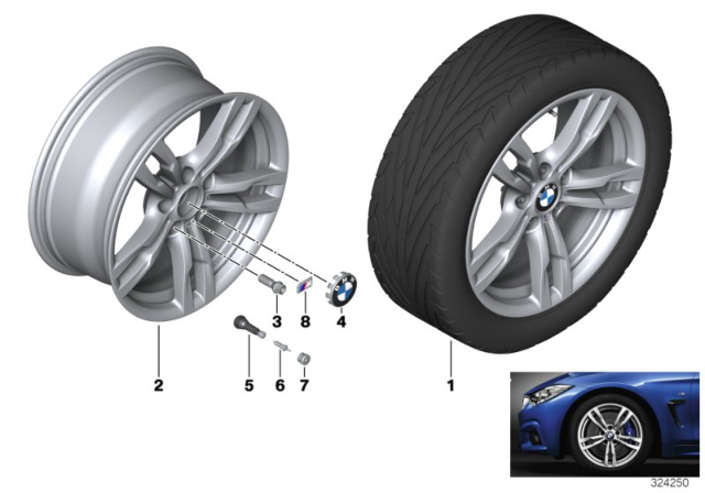 2016 BMW 428i BMW LA Wheel, M Double Spoke Diagram 8