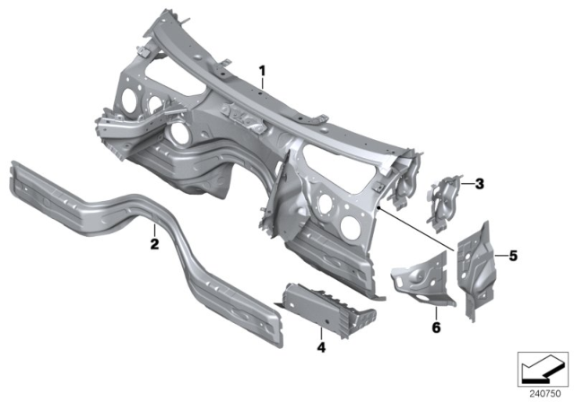 2015 BMW 428i Splash Wall Parts Diagram