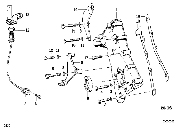1980 BMW 633CSi Timing Case Diagram 1