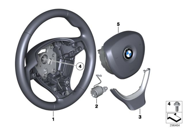 2015 BMW 750Li Airbag Sports Steering Wheel Diagram