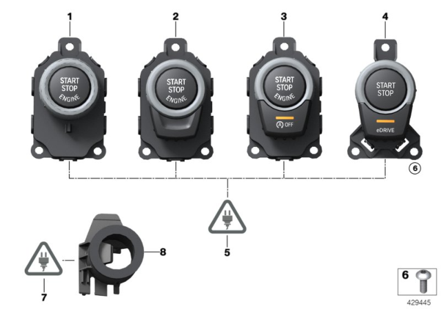 2010 BMW 550i Ignition Switch Diagram for 61319153832