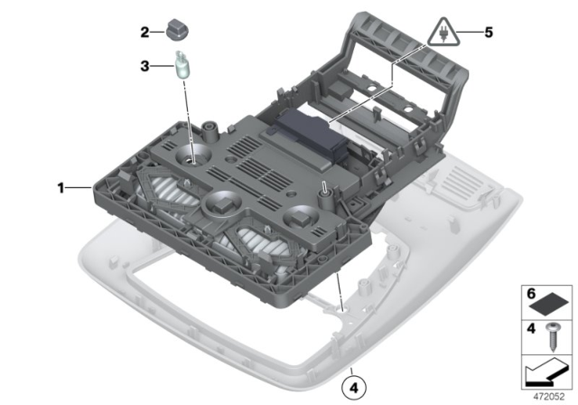 2015 BMW 550i Basic Switch Unit Roof Diagram 1