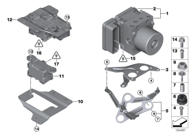 2013 BMW 128i Hydro Unit DSC / Fastening / Sensors Diagram