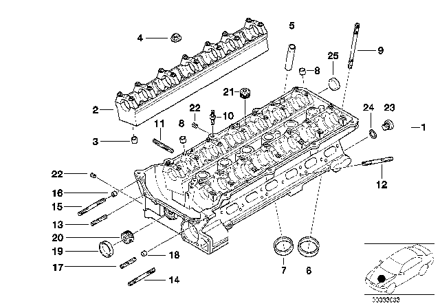 1993 BMW 525i Cylinder Head & Attached Parts Diagram 1