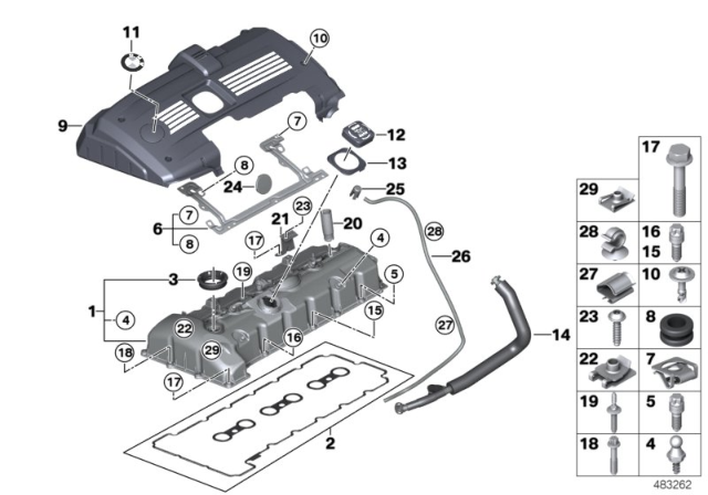 2006 BMW Z4 Profile-Gasket Diagram for 11127565165