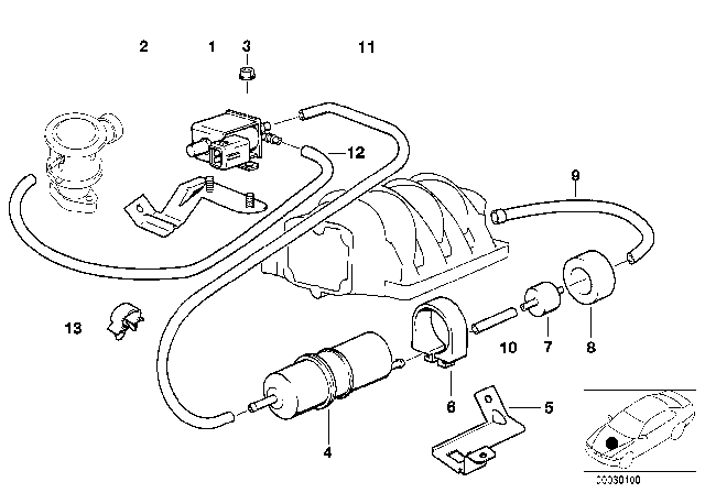 2000 BMW 740i Air Pump For Vacuum Control Diagram