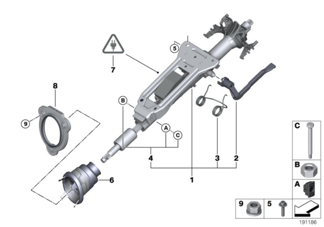 2011 BMW 128i Manually Adjusting Steering Column Diagram