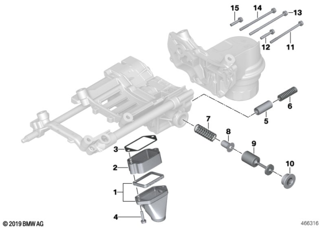 2008 BMW 750Li Lubrication System, Oil Pump, Single Parts Diagram