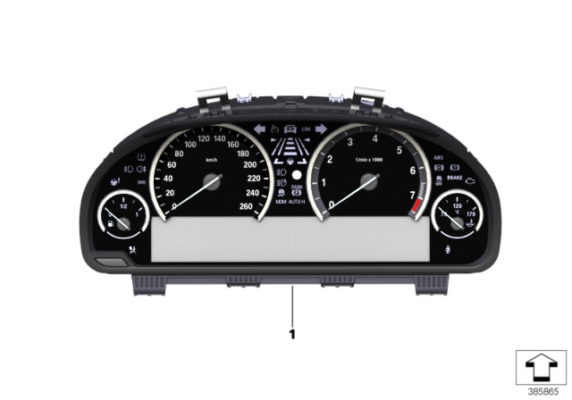 2013 BMW 750i xDrive Instrument Cluster Diagram for 62108795126