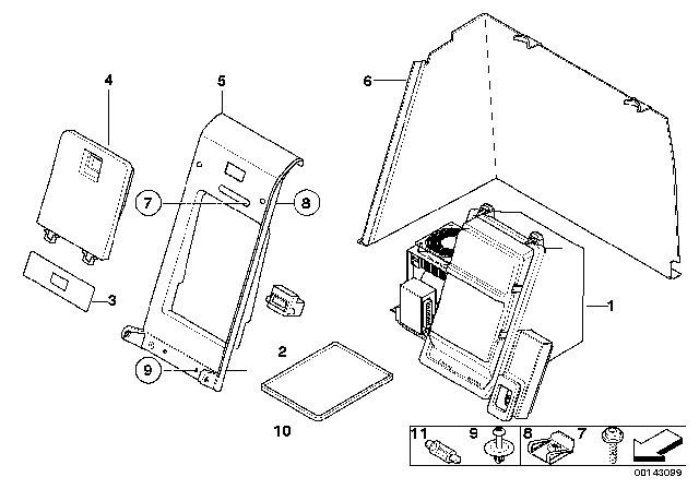 2007 BMW 525i Housing Parts, Cool box Diagram
