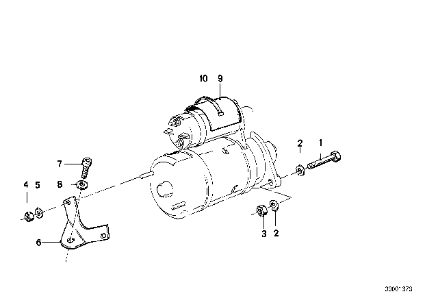 1993 BMW 318is Starter Mounting Parts Diagram