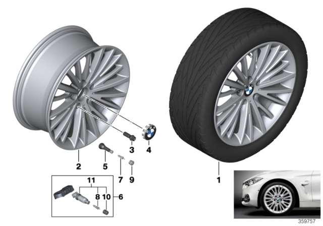 2015 BMW 428i BMW LA Wheel, Multi-Spoke Diagram 3
