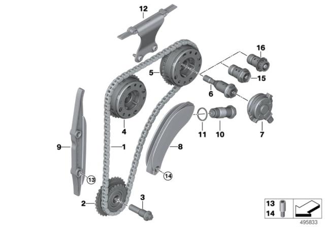2015 BMW i8 Timing Gear Timing Chain Top Diagram