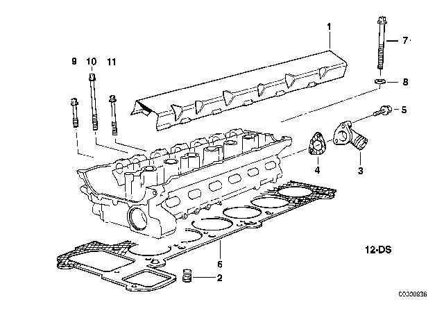 1992 BMW 325i Cylinder Head & Attached Parts Diagram 3