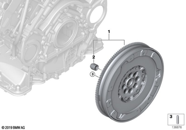 2012 BMW 550i Flywheel / Twin Mass Flywheel Diagram 1