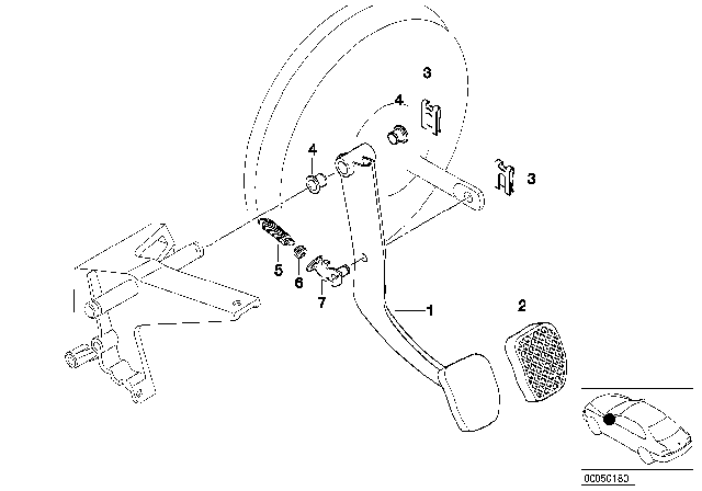 1997 BMW 318is Pedals Supporting Bracket / Brake Pedal Diagram
