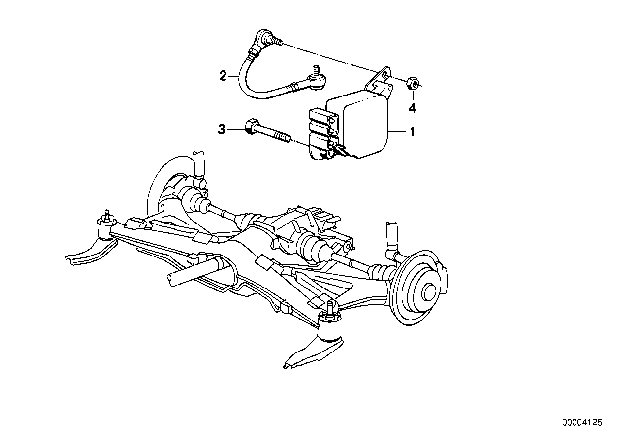 1992 BMW 525i Rear Axle Carrier / Switch For Camber Diagram