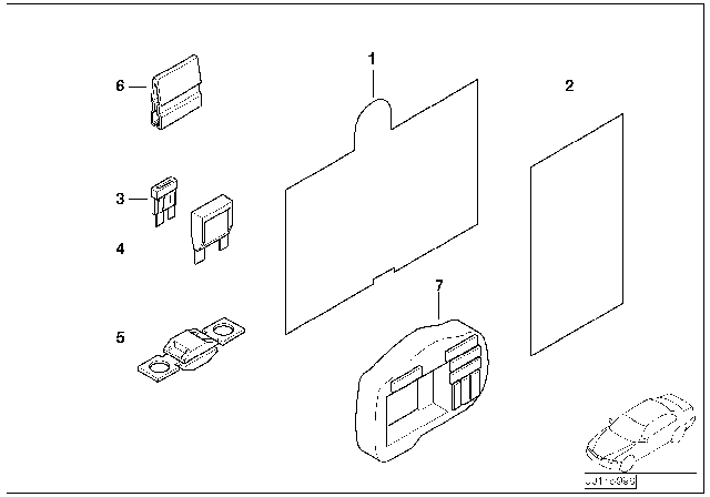 2007 BMW 525i Single Components For Fuse Housing Diagram