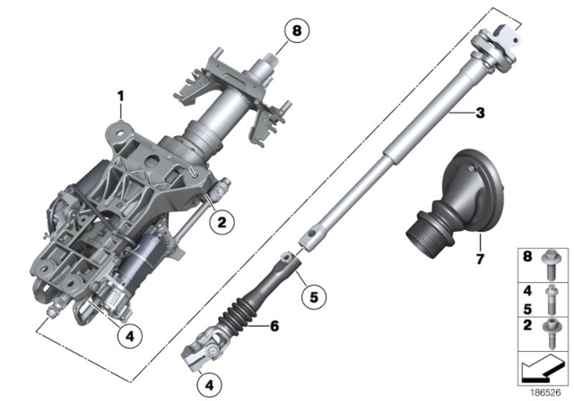 2012 BMW 640i Add-On Parts, Electrical Steering Column Adjusting Diagram