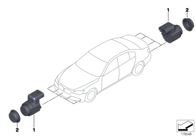 2014 BMW 750Li Ultrasonic-Sensor Diagram