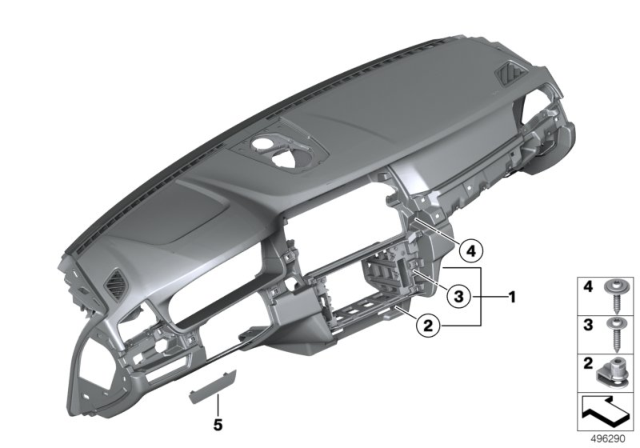 2014 BMW 550i Trim Panel Dashboard Diagram