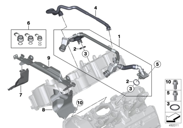 2013 BMW 750Li Crankcase - Ventilation Diagram