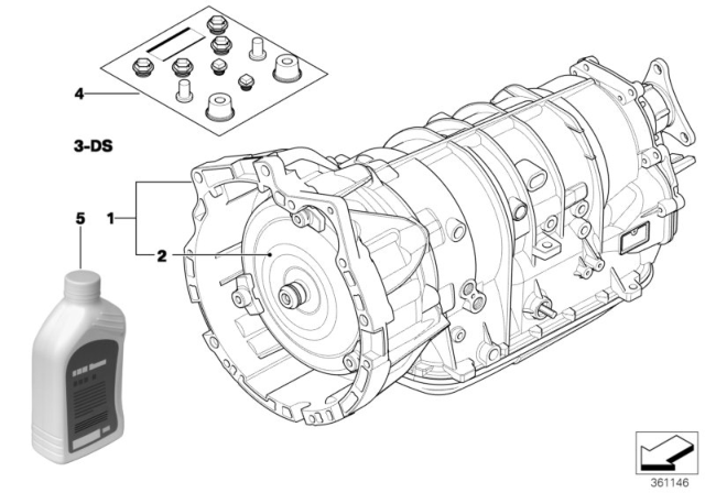 2003 BMW 525i Automatic Gearbox A5S360R / A5S390R Diagram