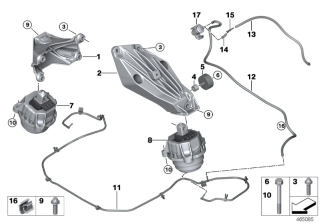 2020 BMW X7 Engine Mount Left Diagram for 22116860471