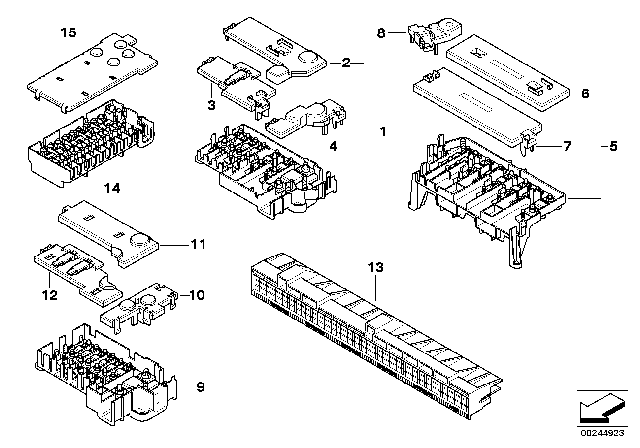 1997 BMW 740iL Single Components For Fuse Box Diagram 1