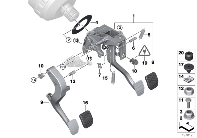 2011 BMW 128i Pedals With Return Spring Diagram