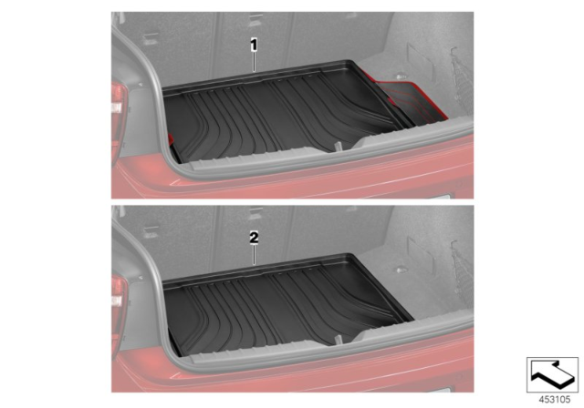 2014 BMW 428i Fitted Luggage Compartment Mat Diagram