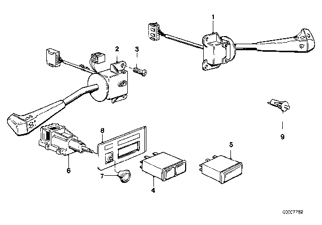 1987 BMW 325is Light Switch Diagram for 61311376001