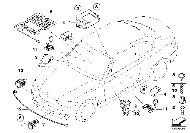 2009 BMW 135i Electric Parts, Airbag Diagram