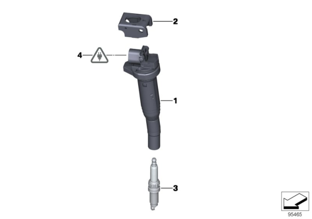 2015 BMW 428i Ignition Coil / Spark Plug Diagram