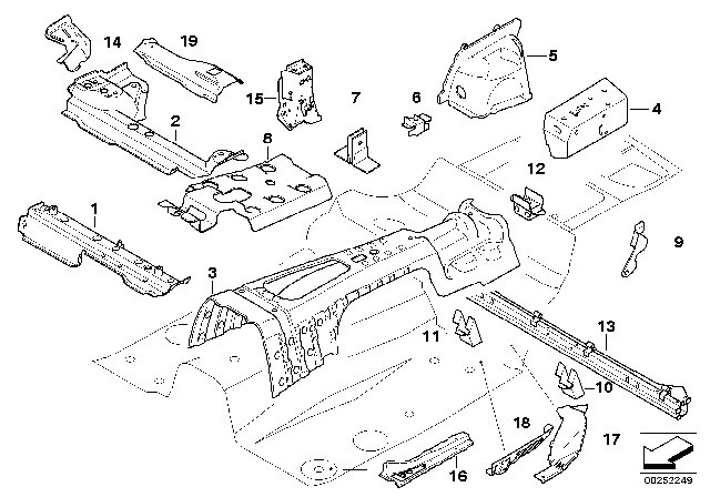 2006 BMW 325i Partition Trunk / Floor Parts Diagram