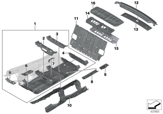 2020 BMW 740i Partition Trunk / Floor Parts Diagram