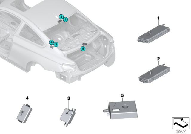 2014 BMW 428i Components, Antenna Amplifier Diagram