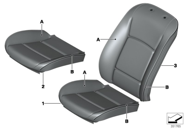 2015 BMW 550i Individual Cover, Basic Seat Diagram