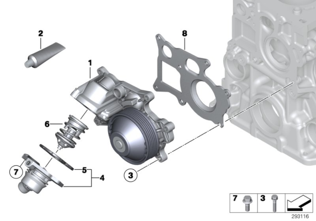 2015 BMW X3 Water Pump Diagram for 11518516204