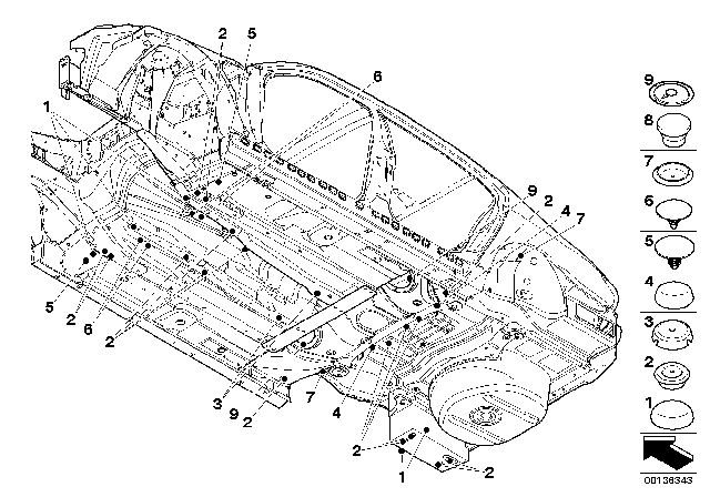2006 BMW 550i Sealing Cap/Plug Diagram 2