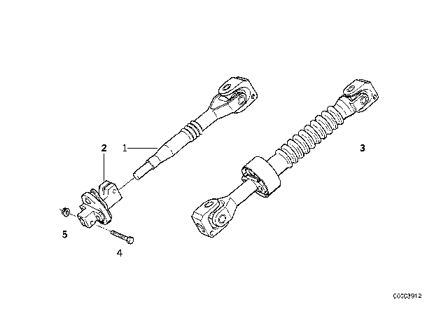 1997 BMW 318ti Steering Column - Lower Joint Assy Diagram